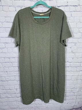 Jane & Delancy Womens Short Sleeve T-Shirt Dress Green Size 2X Casual Minimalist